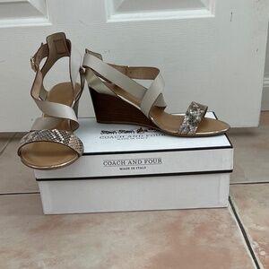 Coach and Four Wedge Sandals